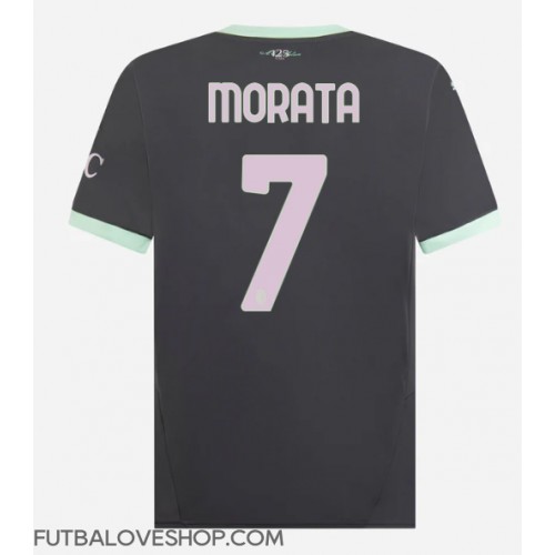 Dres AC Milan Alvaro Morata #7 Tretina 2024-25 Krátky Rukáv